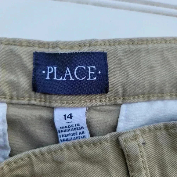 Place Boys Flat Front Beige Khaki Chino Pants Adjastable 29x27 Waist Sz 14 - Picture 7 of 10